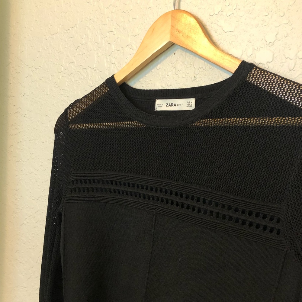 Zara knit long sleeve crop top